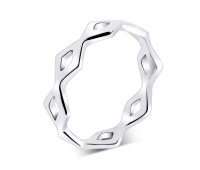 Plain Crisscross Silver Ring NSR-707